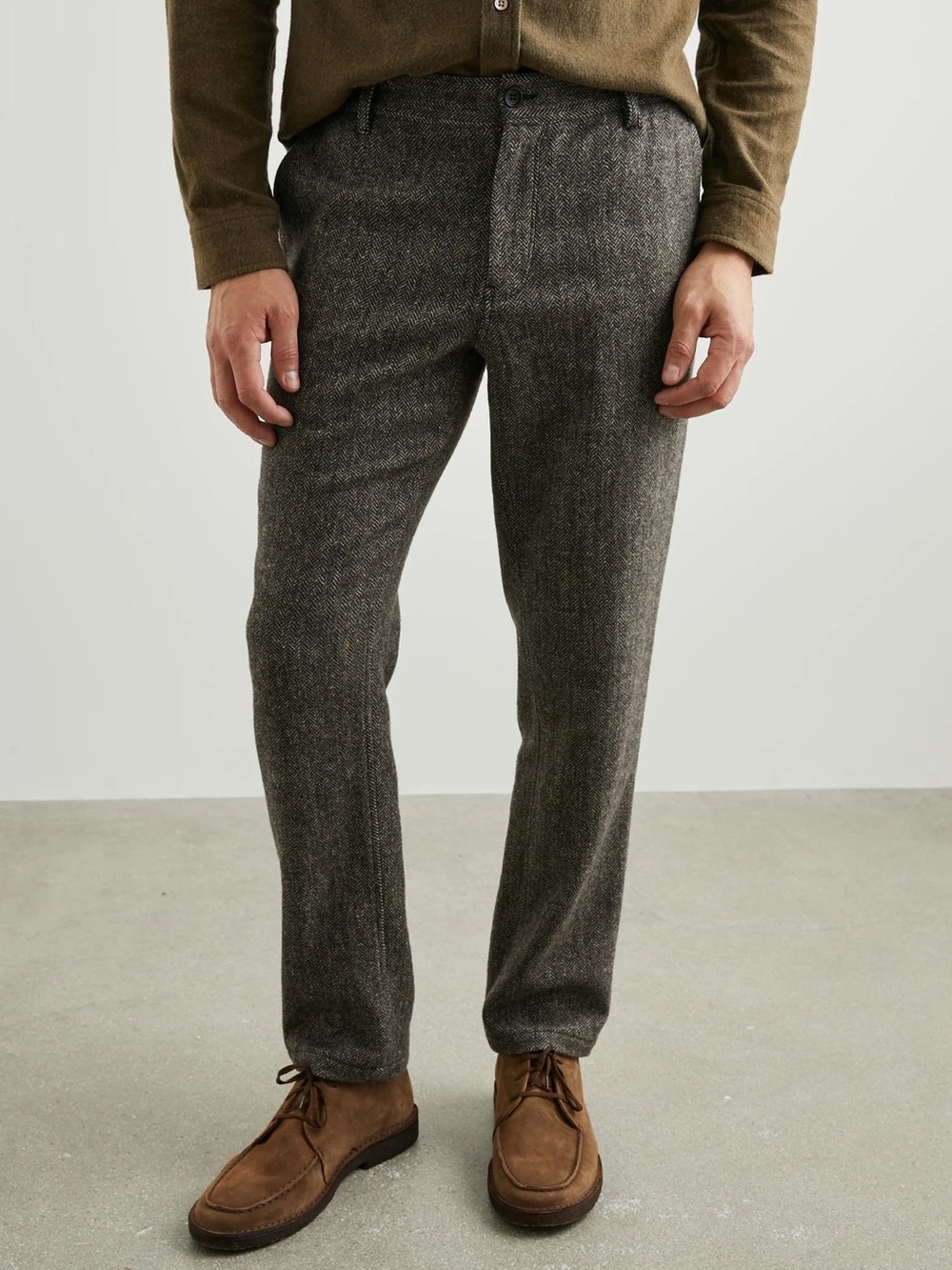 Rails Thomas Highland Tweed Wool-Blend Trousers 30